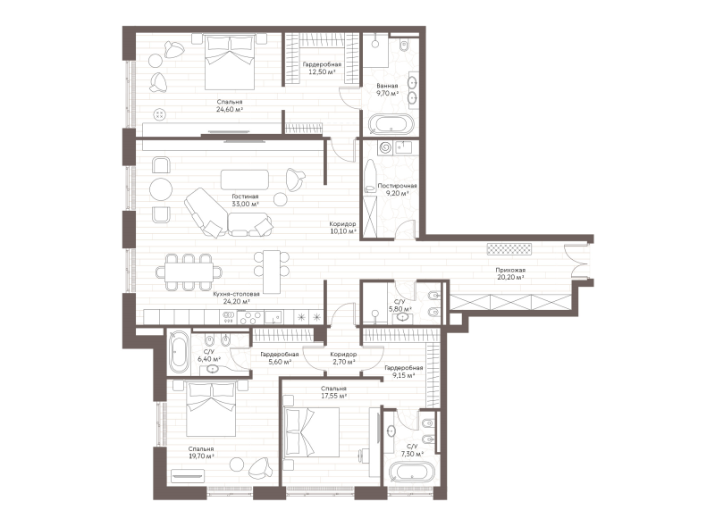 4 ккв (Евро) 217,7 м²