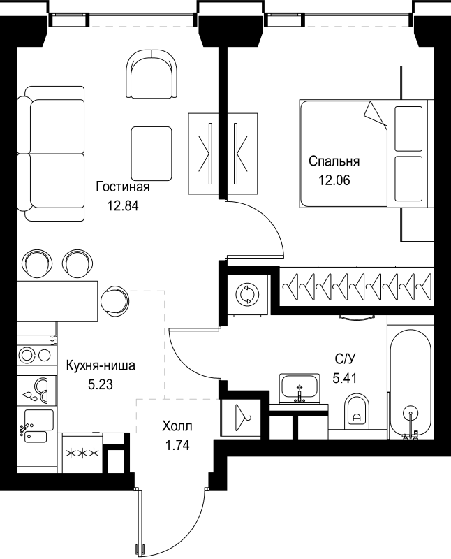 2 ккв (Евро) 37,3 м²
