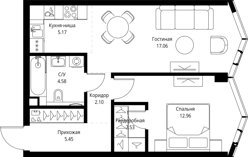 2 ккв (Евро) 49,9 м²