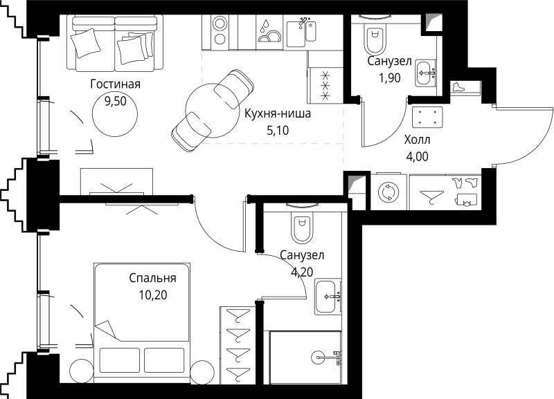 1 ккв 35,3 м²