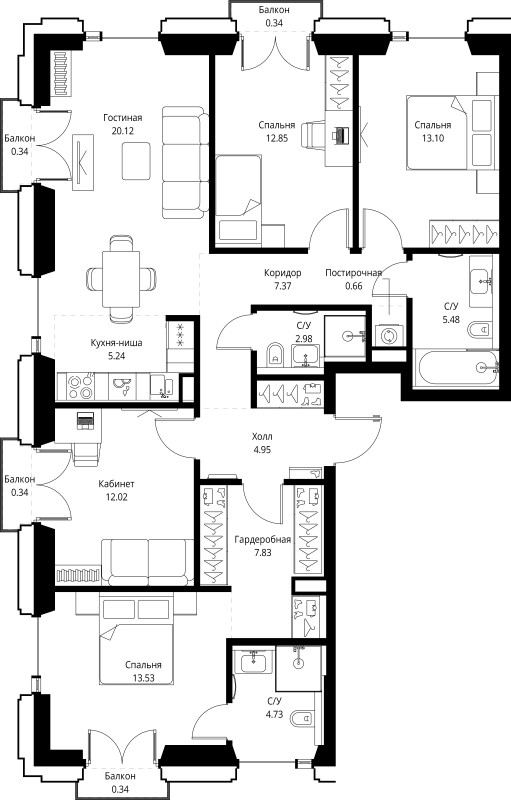 5 ккв (Евро) 112,2 м²