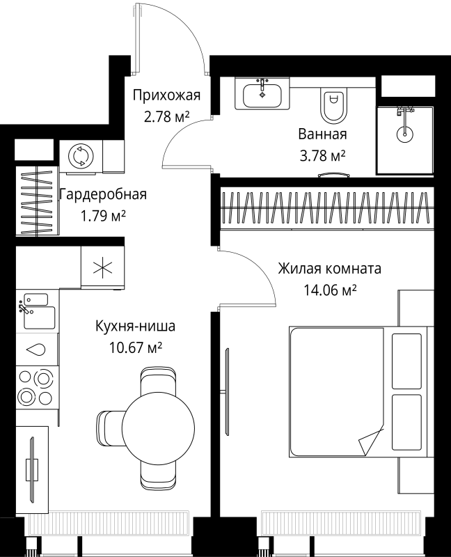 1 ккв 33,1 м²