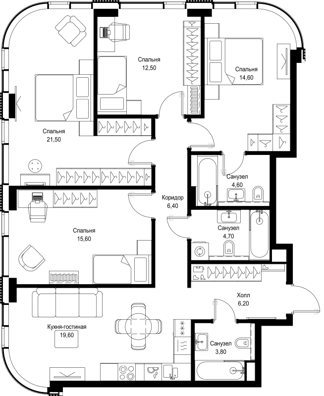 5 ккв (Евро) 109,5 м²