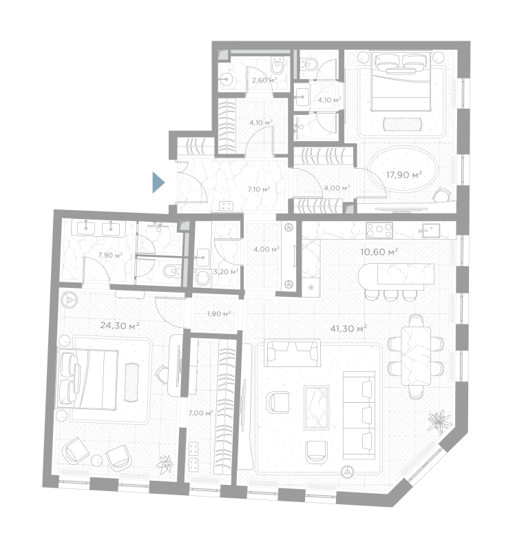 3 ккв (Евро) 140 м²