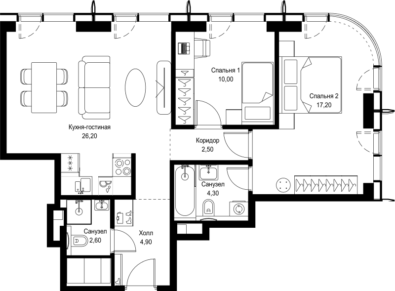 3 ккв (Евро) 67,7 м²
