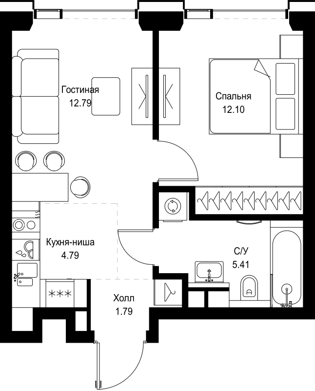 2 ккв (Евро) 36,9 м²