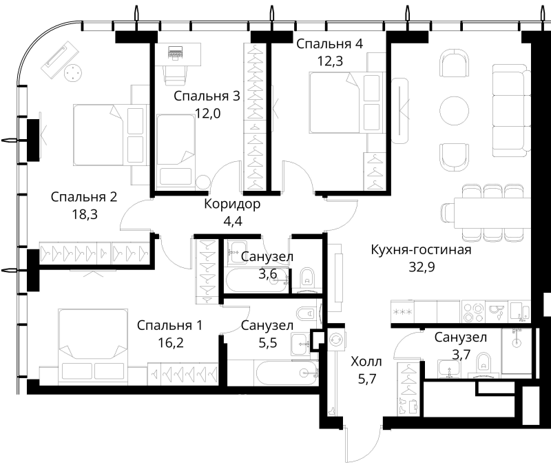 5 ккв (Евро) 114,6 м²