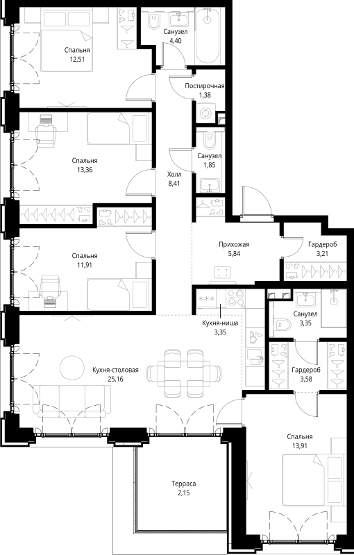 5 ккв (Евро) 114,4 м²