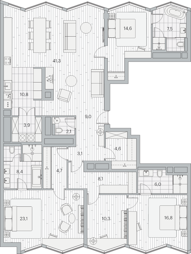 5 ккв (Евро) 172,5 м²
