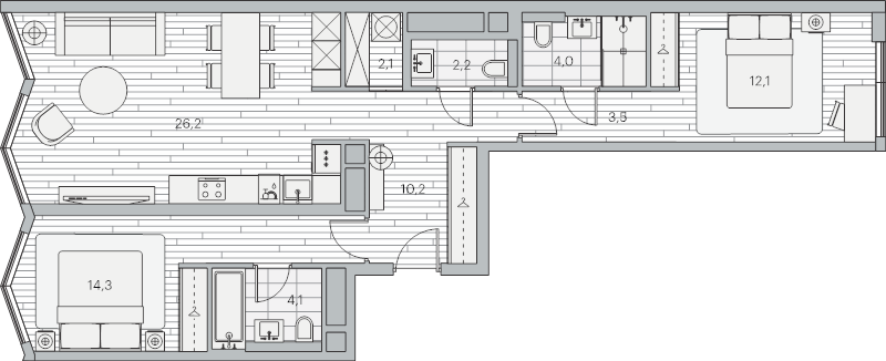 3 ккв (Евро) 79,8 м²