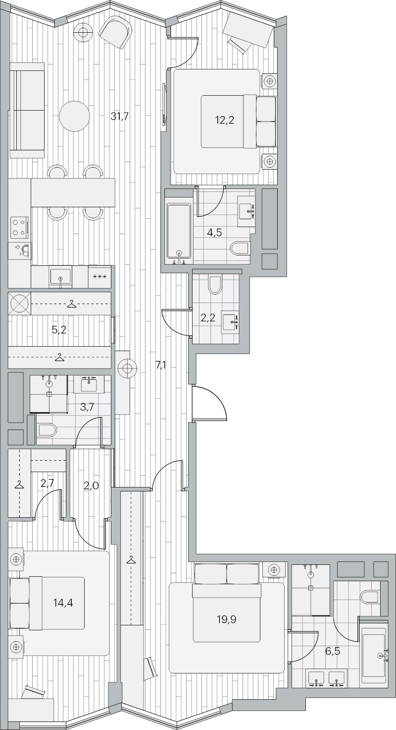 4 ккв (Евро) 111,6 м²