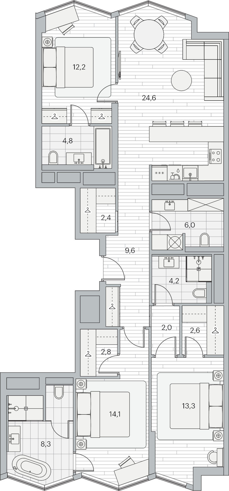 4 ккв (Евро) 108,6 м²