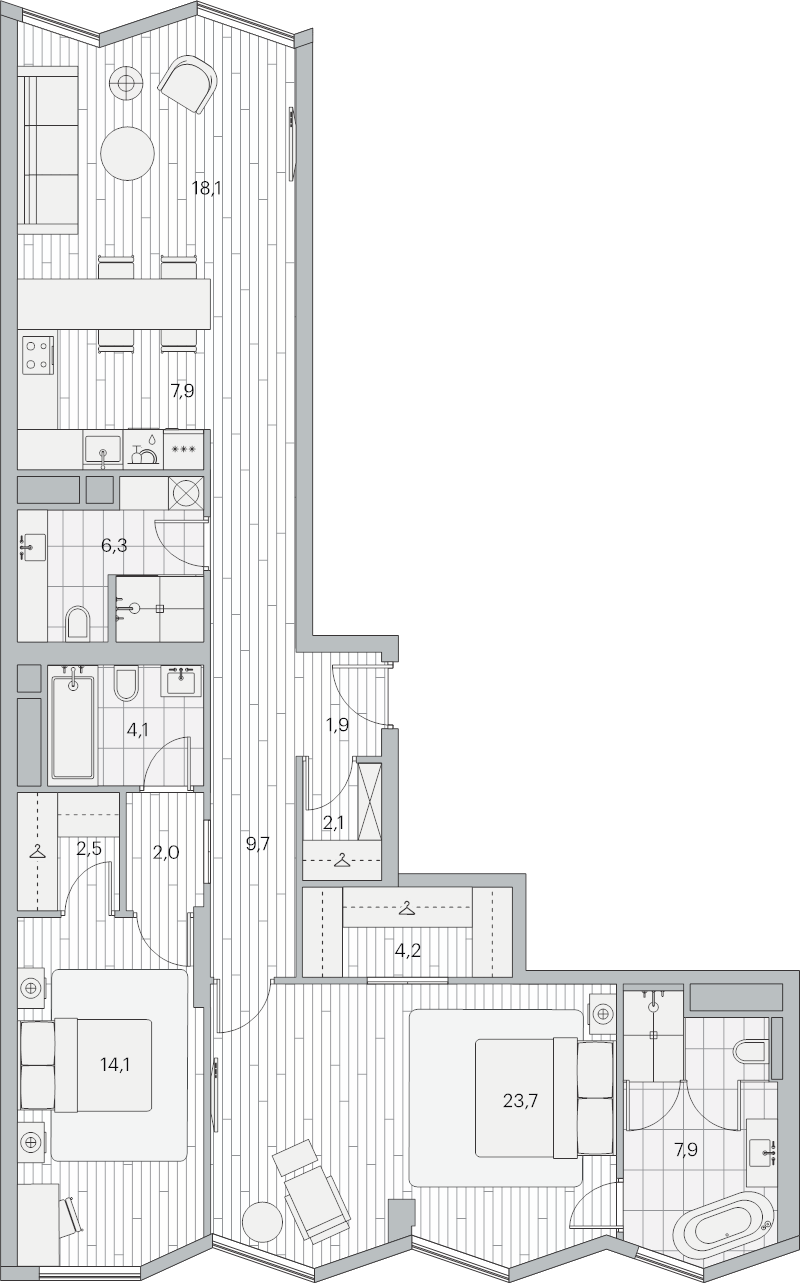 3 ккв (Евро) 105,6 м²