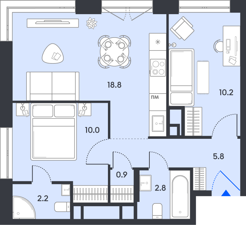 3 ккв (Евро) 50,7 м²