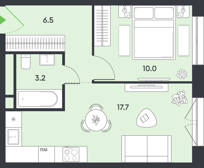 2 ккв (Евро) 37,4 м²