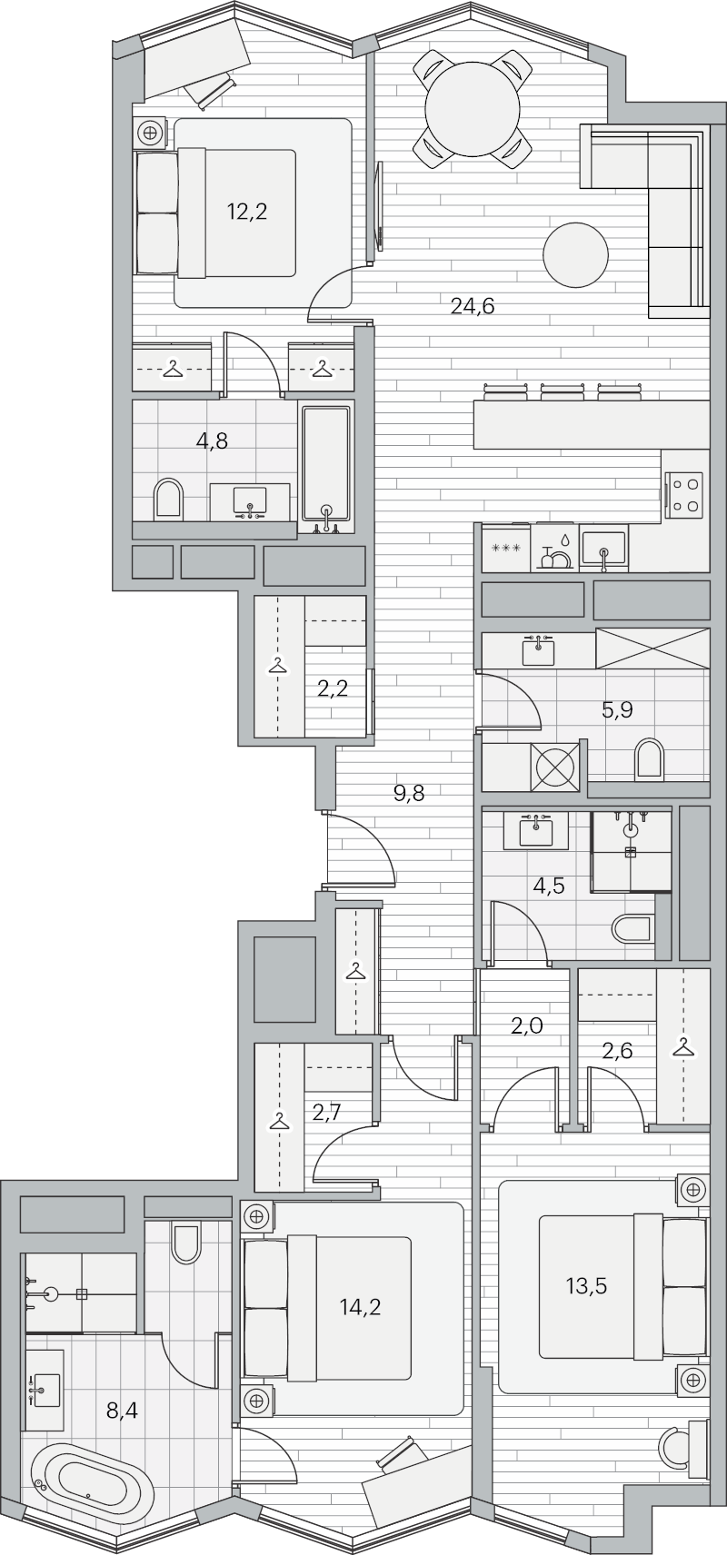 4 ккв (Евро) 109,4 м²
