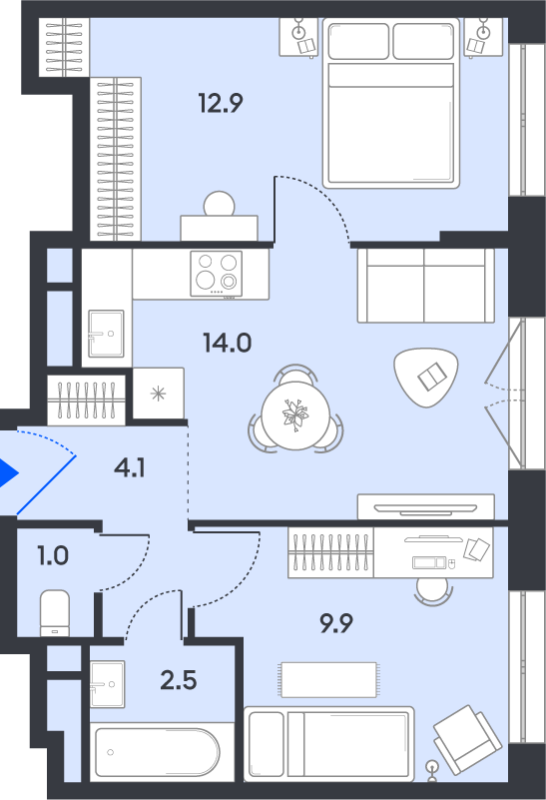 2 ккв 44,4 м²