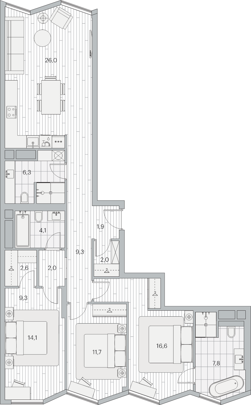 4 ккв (Евро) 105,8 м²