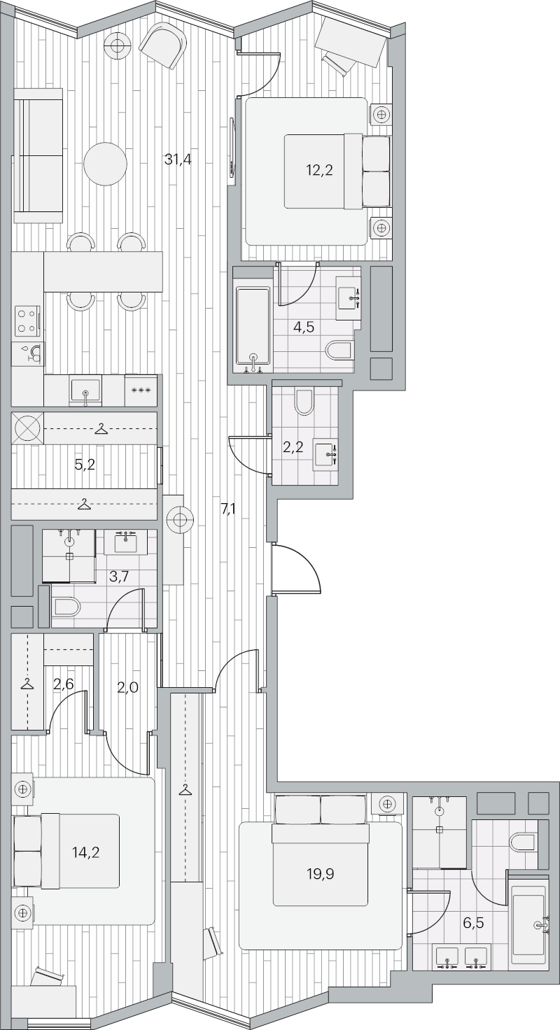 4 ккв (Евро) 111,6 м²