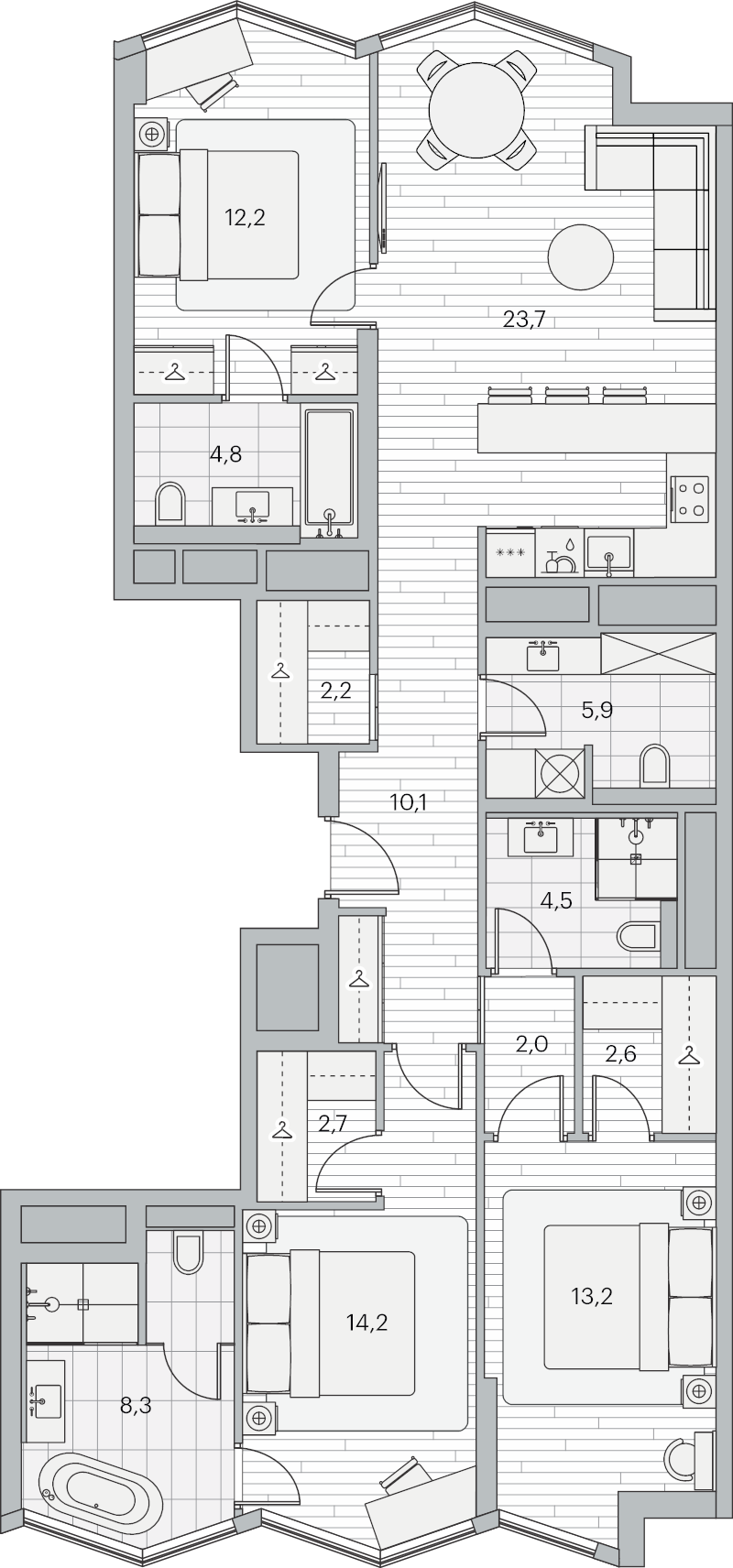 4 ккв (Евро) 109,2 м²