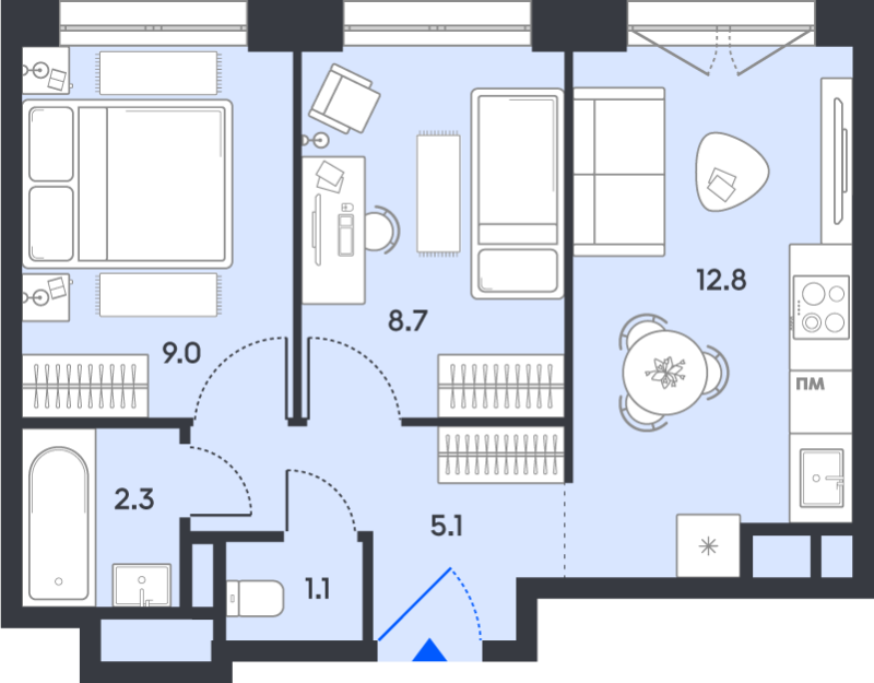 2 ккв 39 м²