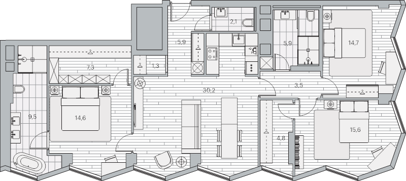 4 ккв (Евро) 117 м²
