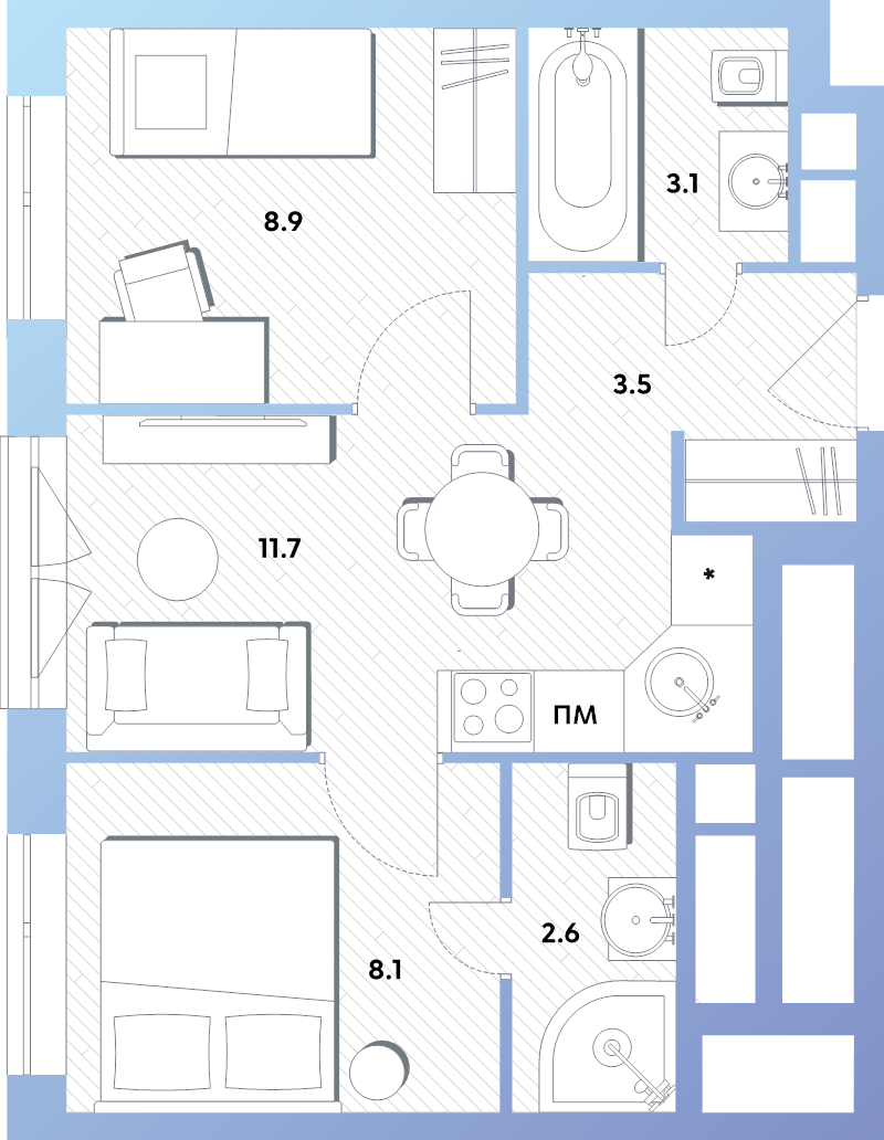 2 ккв 37,9 м²