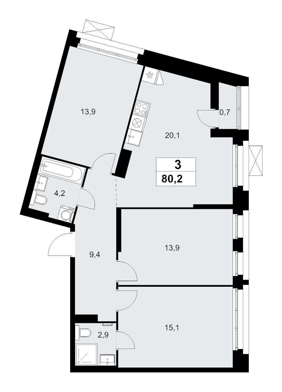 4 ккв (Евро) 80,2 м²