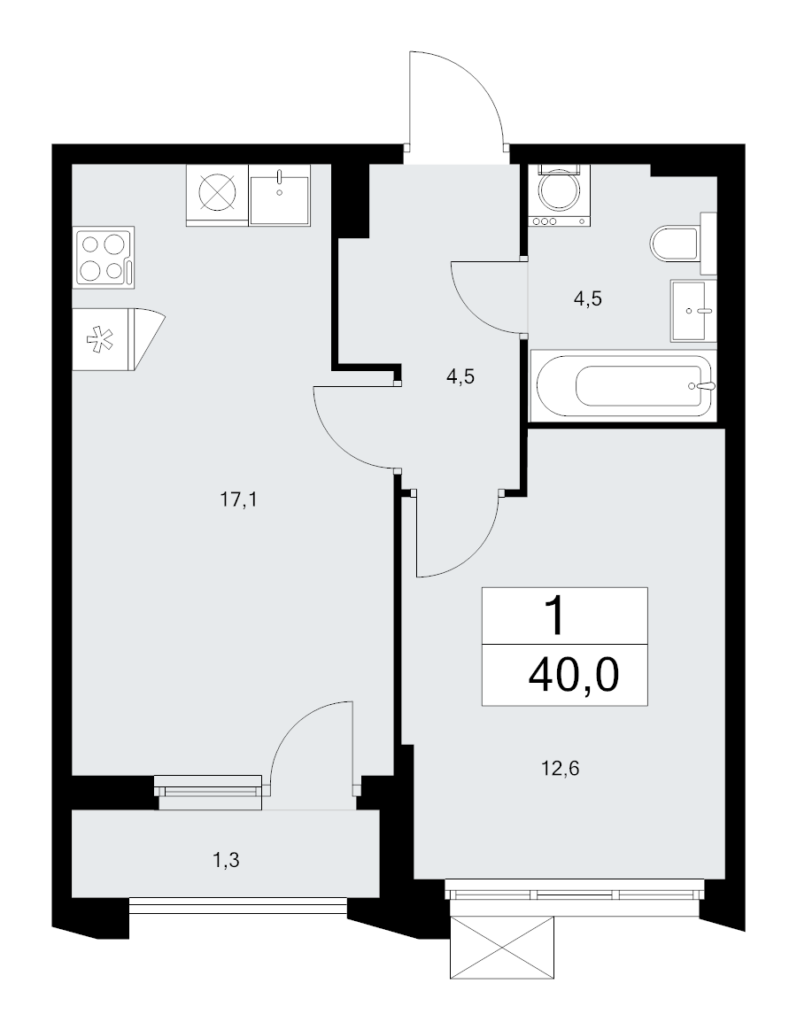 2 ккв (Евро) 40 м²
