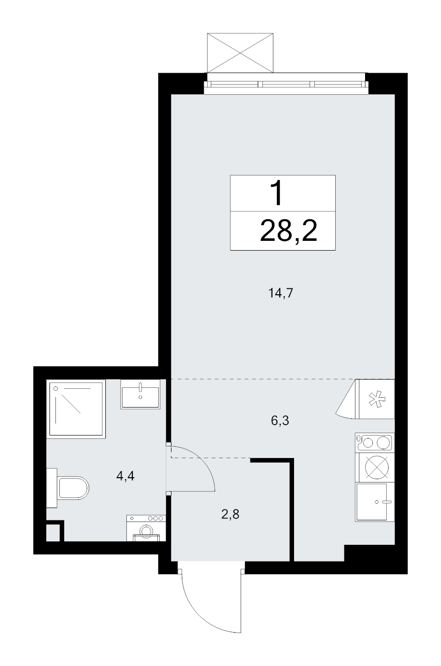 Студия 28,2 м²