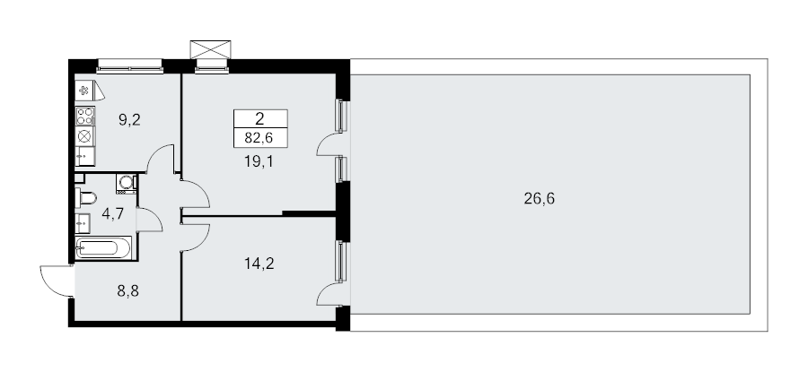 2 ккв 82,6 м²