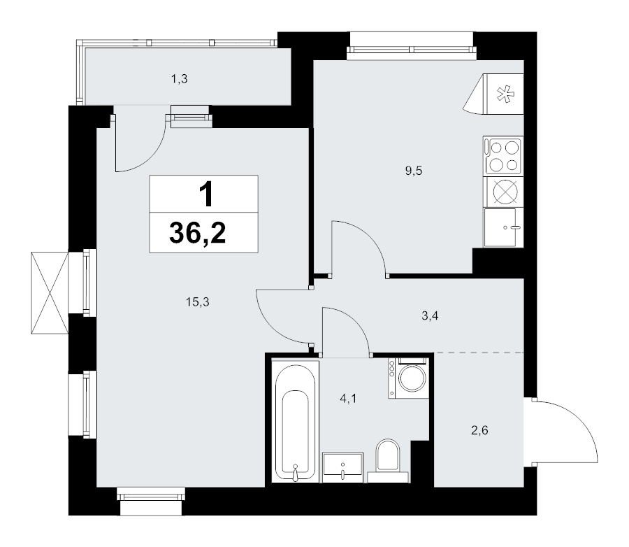 1 ккв 36,2 м²
