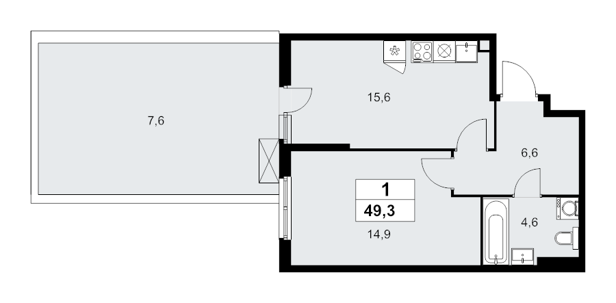 2 ккв (Евро) 49,3 м²