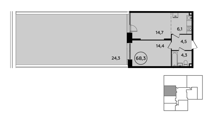 2 ккв (Евро) 68,2 м²