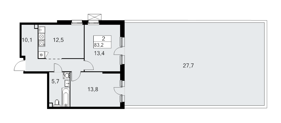 2 ккв 83,2 м²