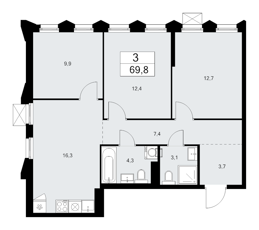 4 ккв (Евро) 69,8 м²