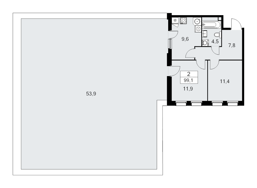 2 ккв 99,1 м²