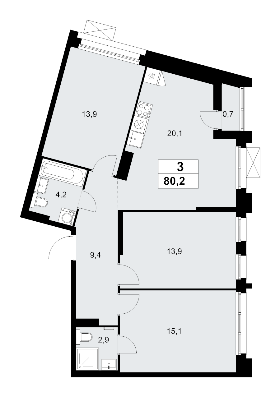 4 ккв (Евро) 80,2 м²