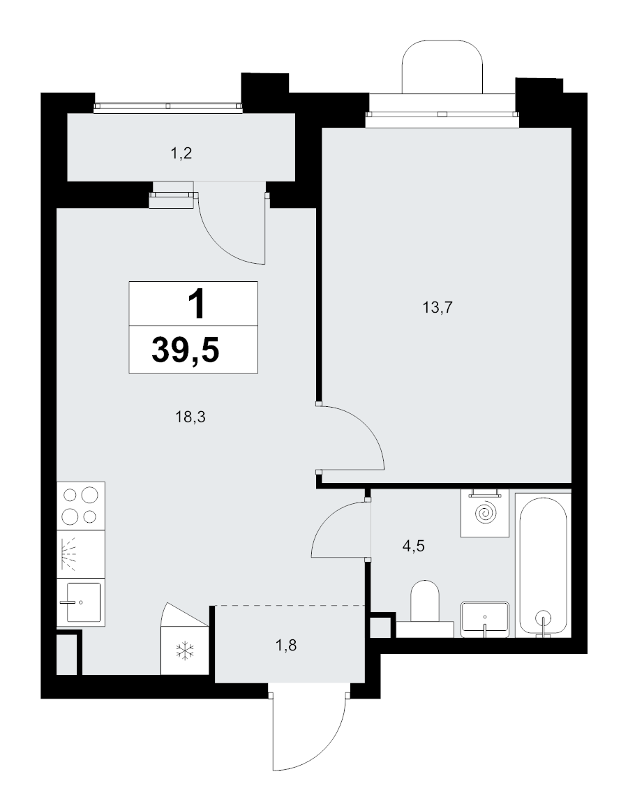 2 ккв (Евро) 39,5 м²