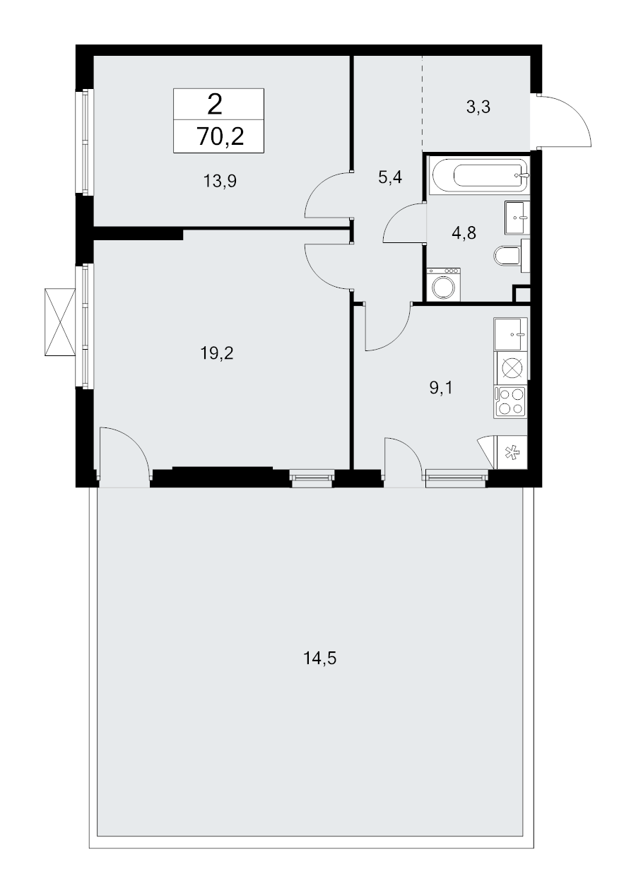 2 ккв 70,2 м²