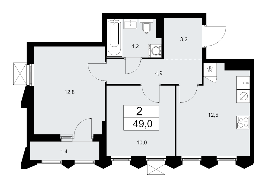 2 ккв 49 м²