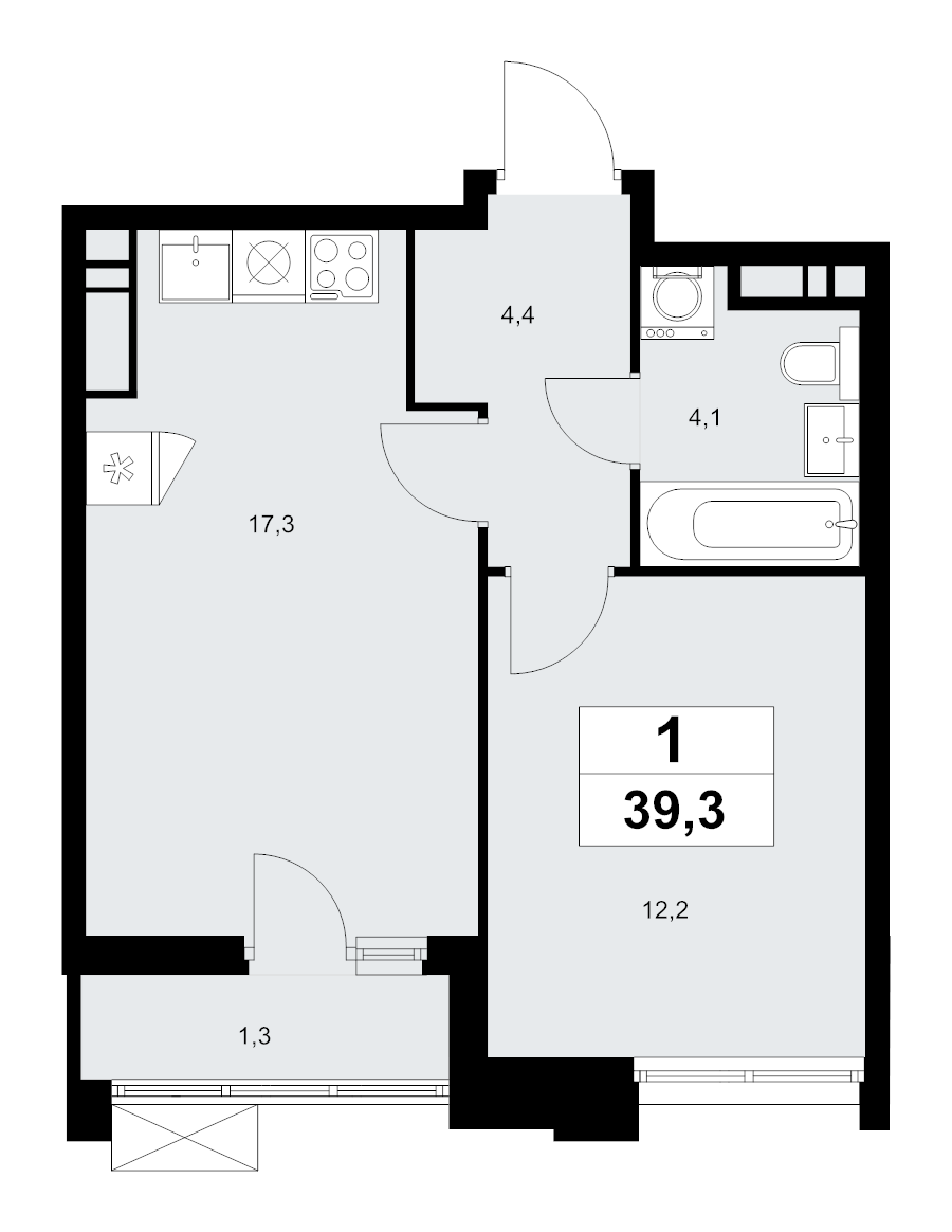 2 ккв (Евро) 39,3 м²