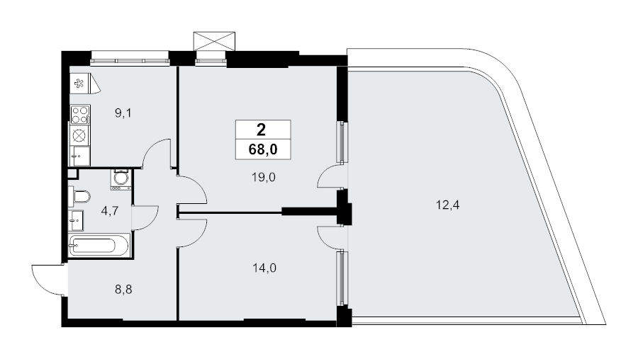 2 ккв 68 м²
