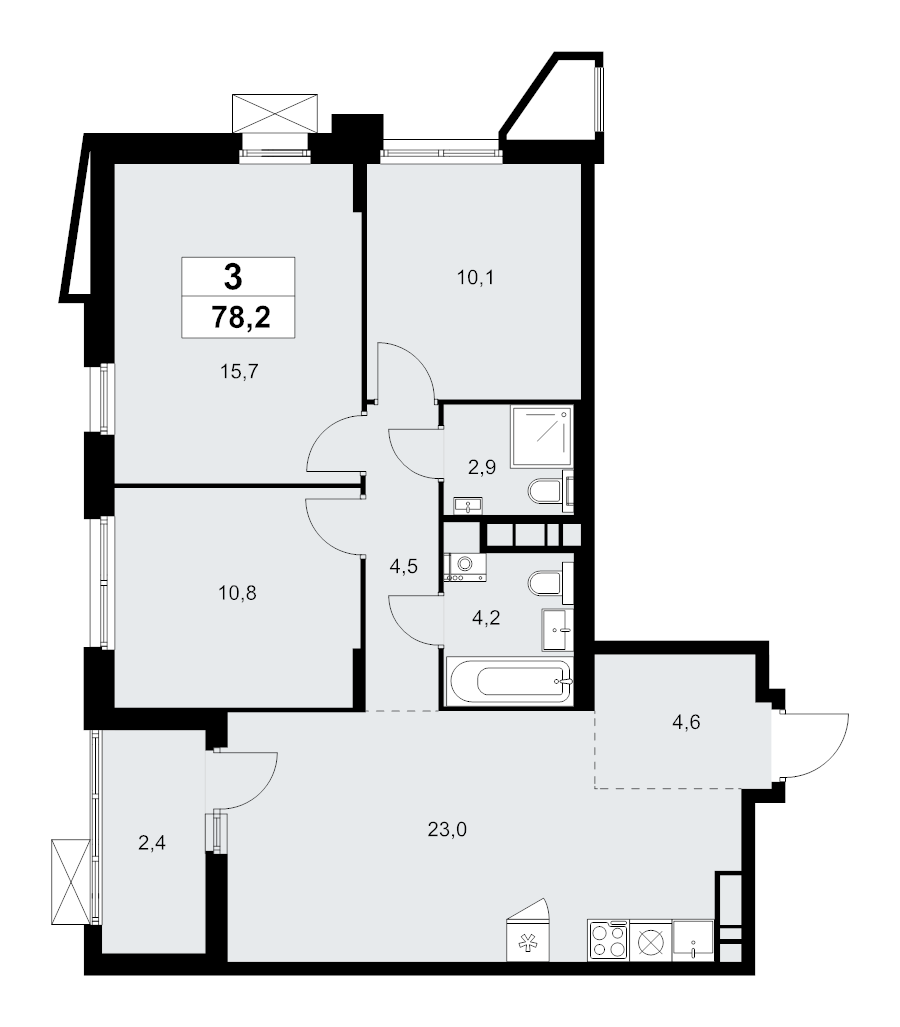 4 ккв (Евро) 78,2 м²