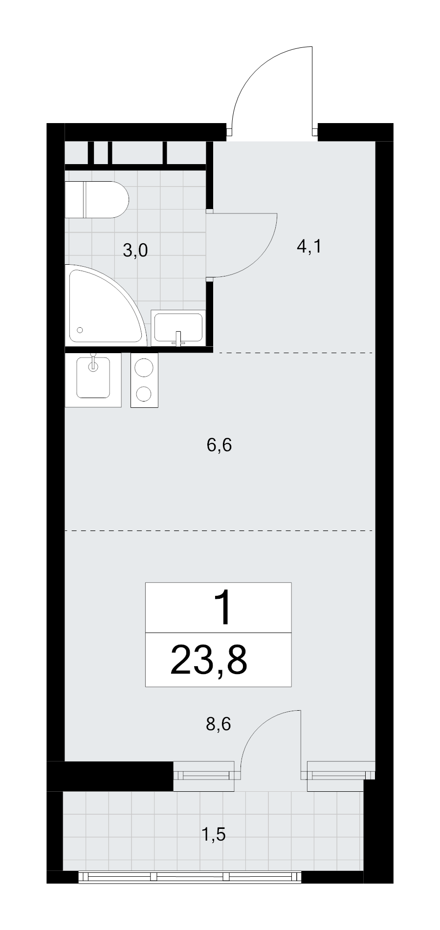 Студия 23,8 м²