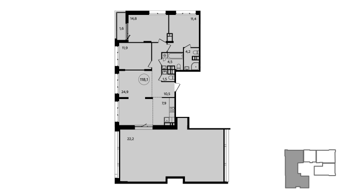 4 ккв (Евро) 118,7 м²