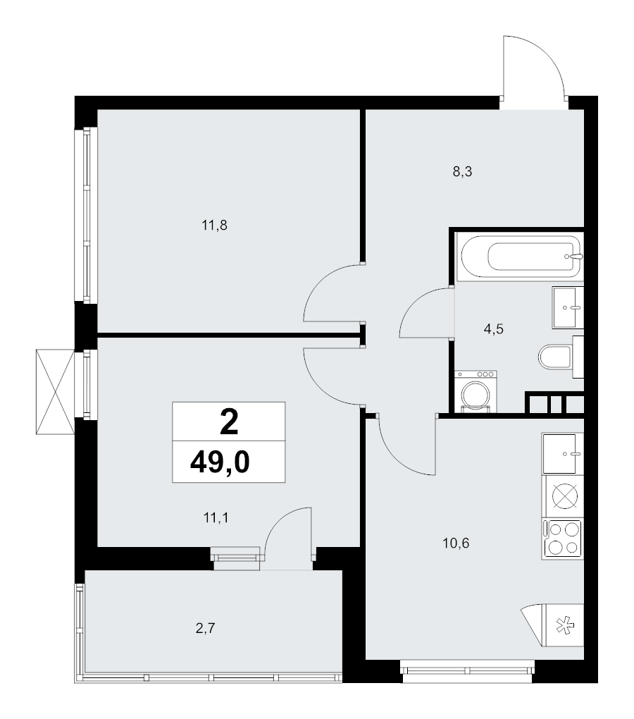 2 ккв 49 м²