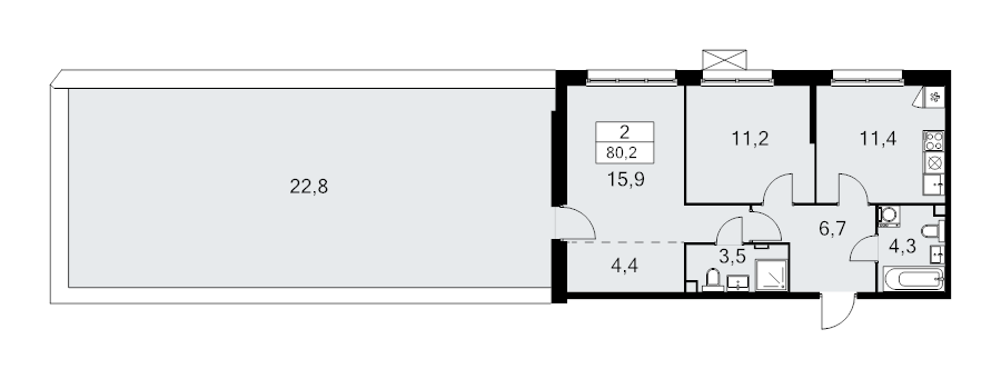 2 ккв 80,2 м²