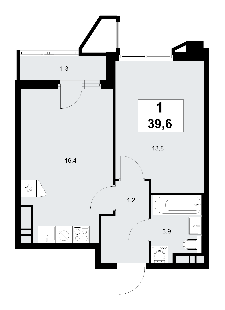2 ккв (Евро) 39,6 м²