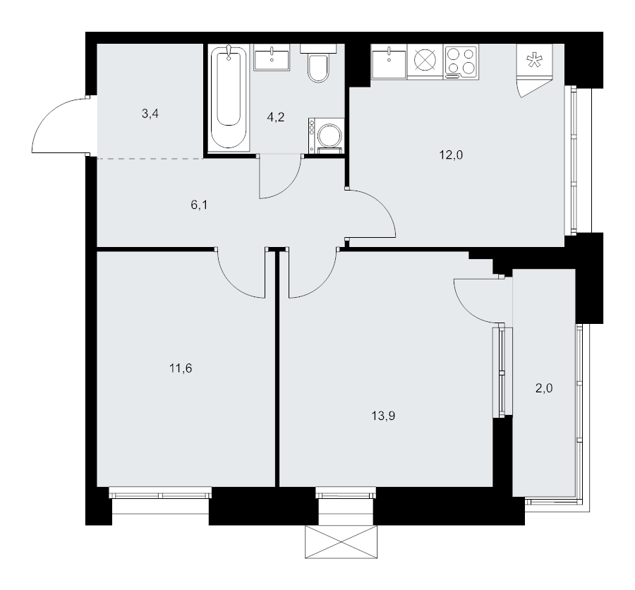 2 ккв 53,2 м²